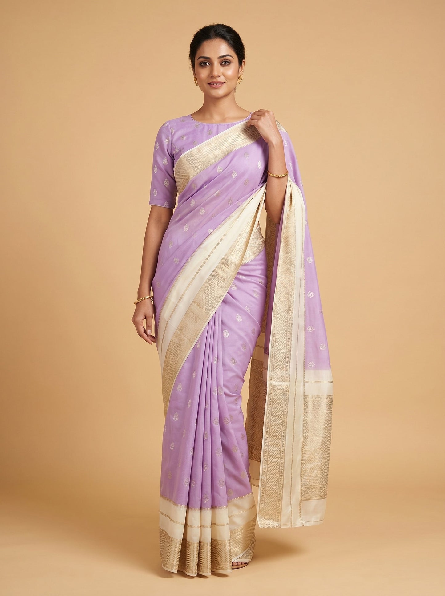 Lavender Gentle Drift Handloom Saree