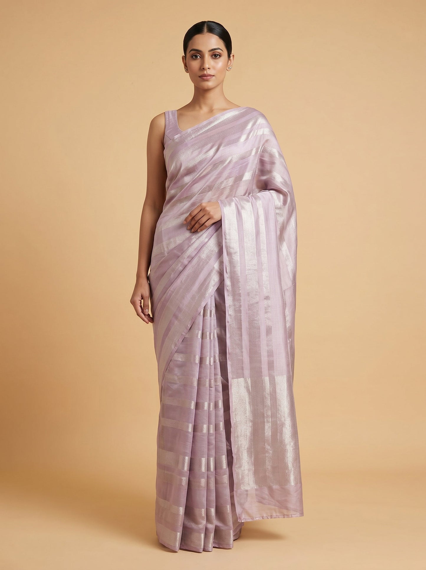 Lavender Light Flow Handloom Saree