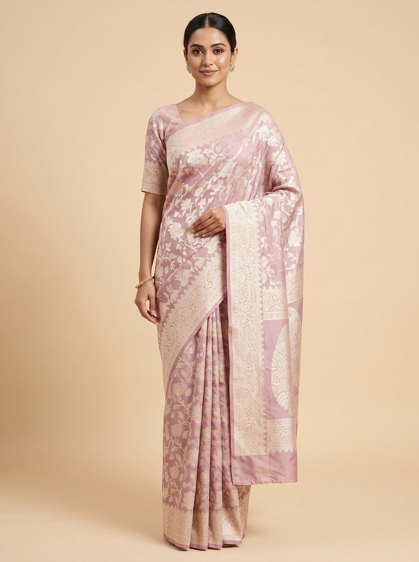Lavender Light Whisper Handloom Saree