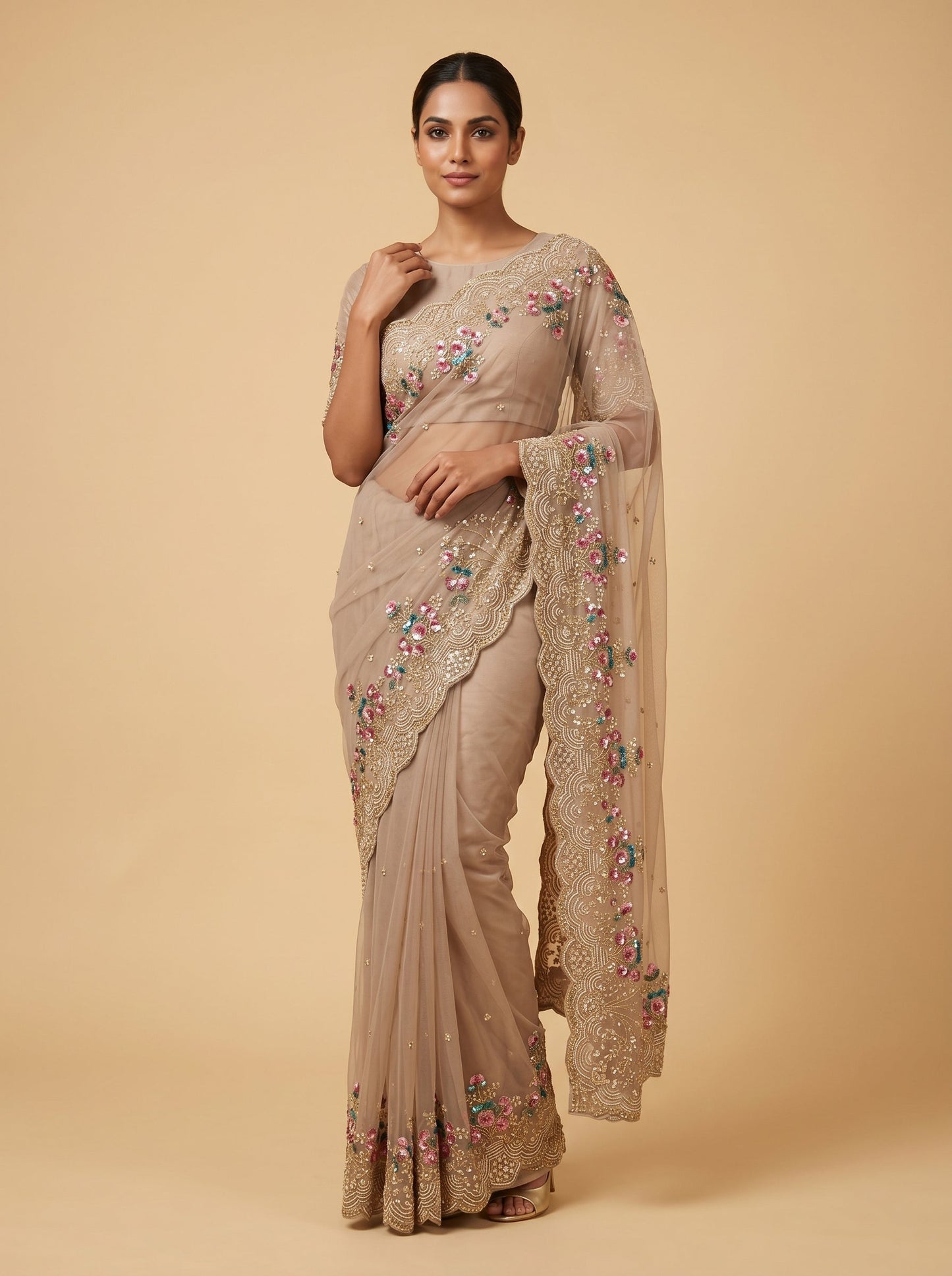 Lavender Mist Embroidered Saree