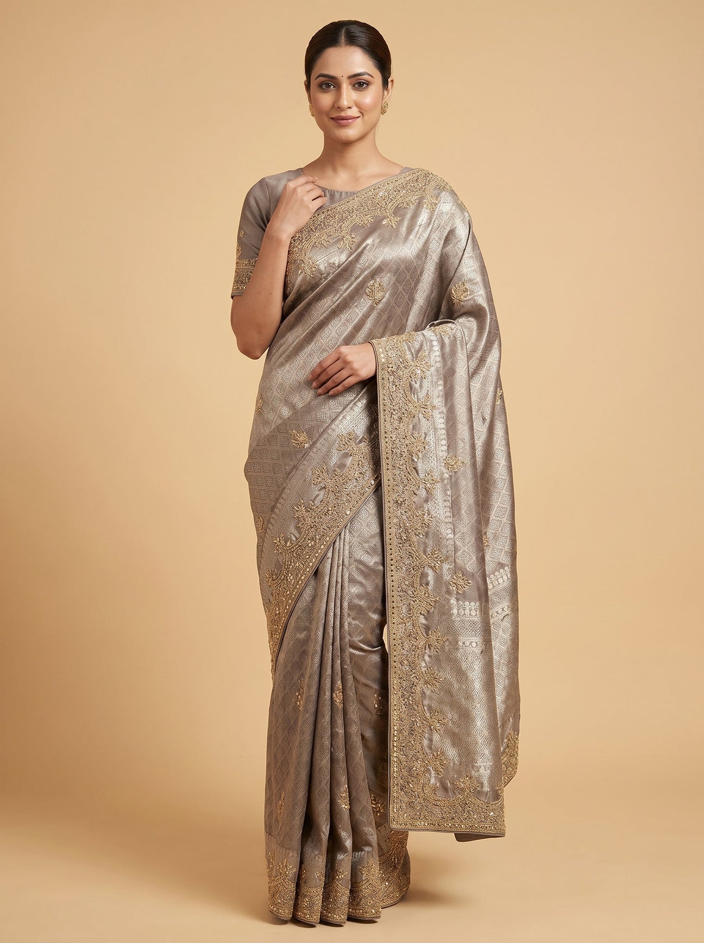 Lavender Soft Bloom Handloom Saree