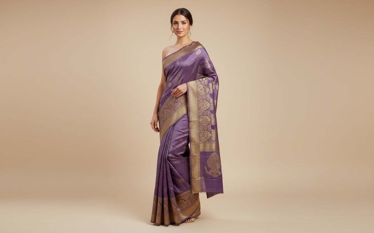Lavender Airy Handloom Saree