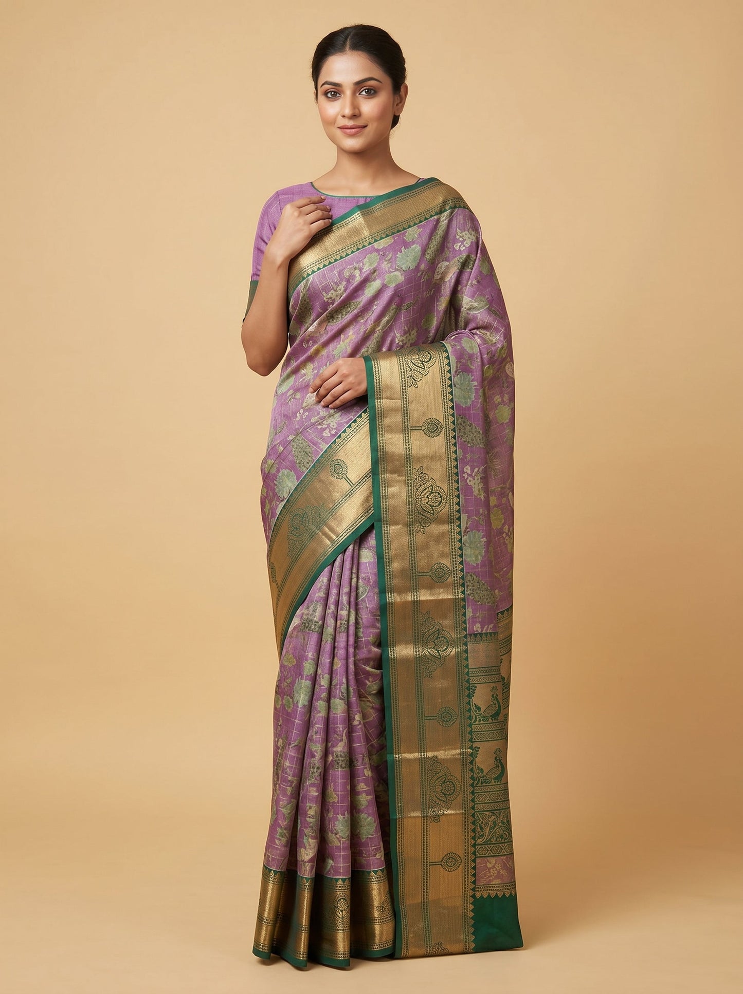 Lavender Soft Hue Weave Handloom Saree