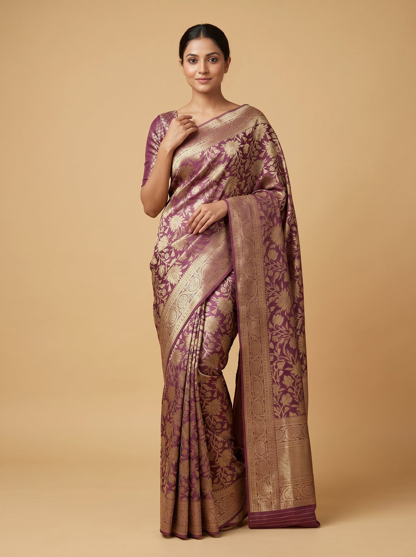 Lavender Soft Loom Handloom Saree