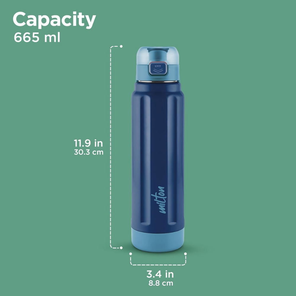 Milton Taurus 900 Steel Thermoware Inner Stainless Steel PU Insulated & Leak Proof Water - Dark Blue