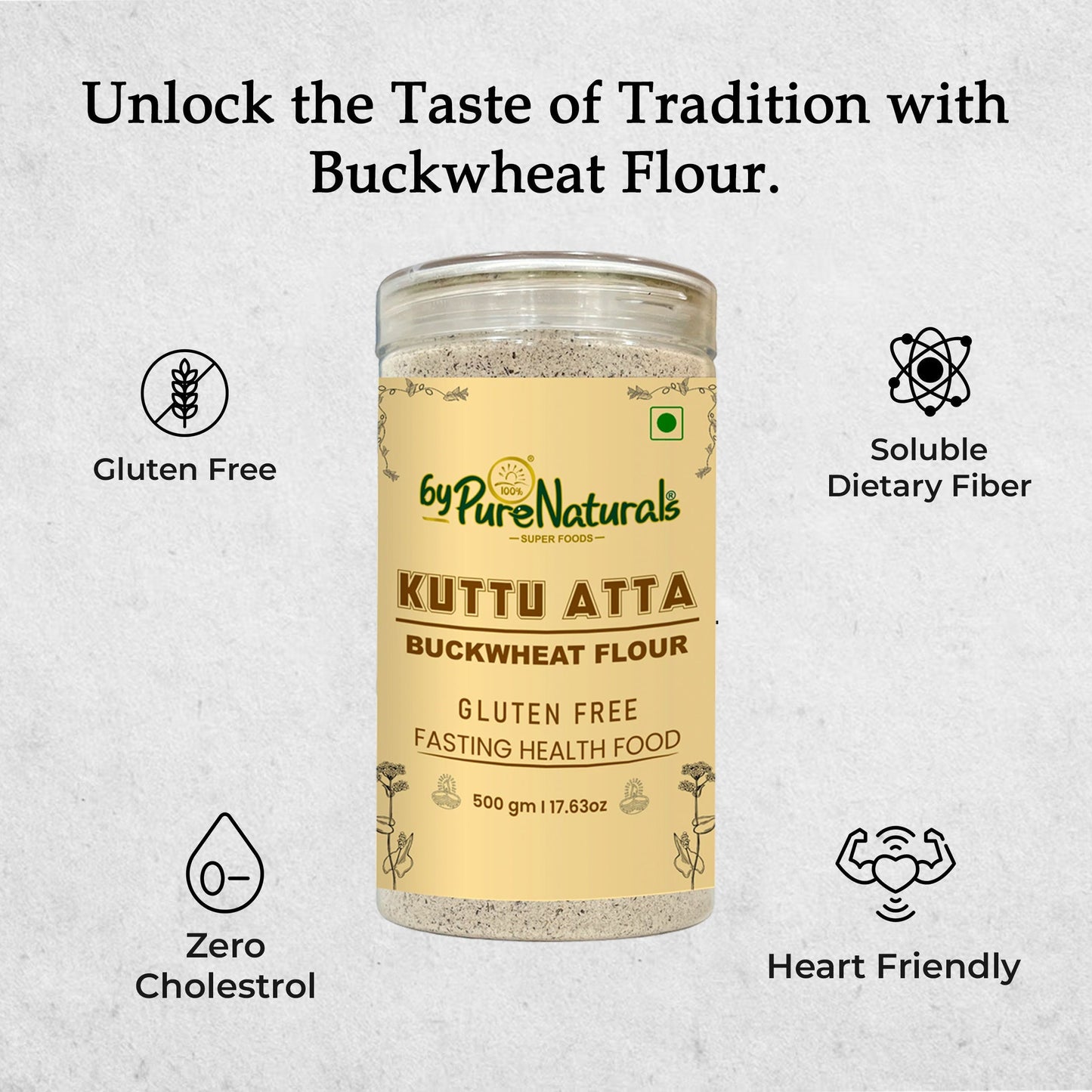 byPureNaturals Kuttu Vrat Atta (Buckwheat Flour)
