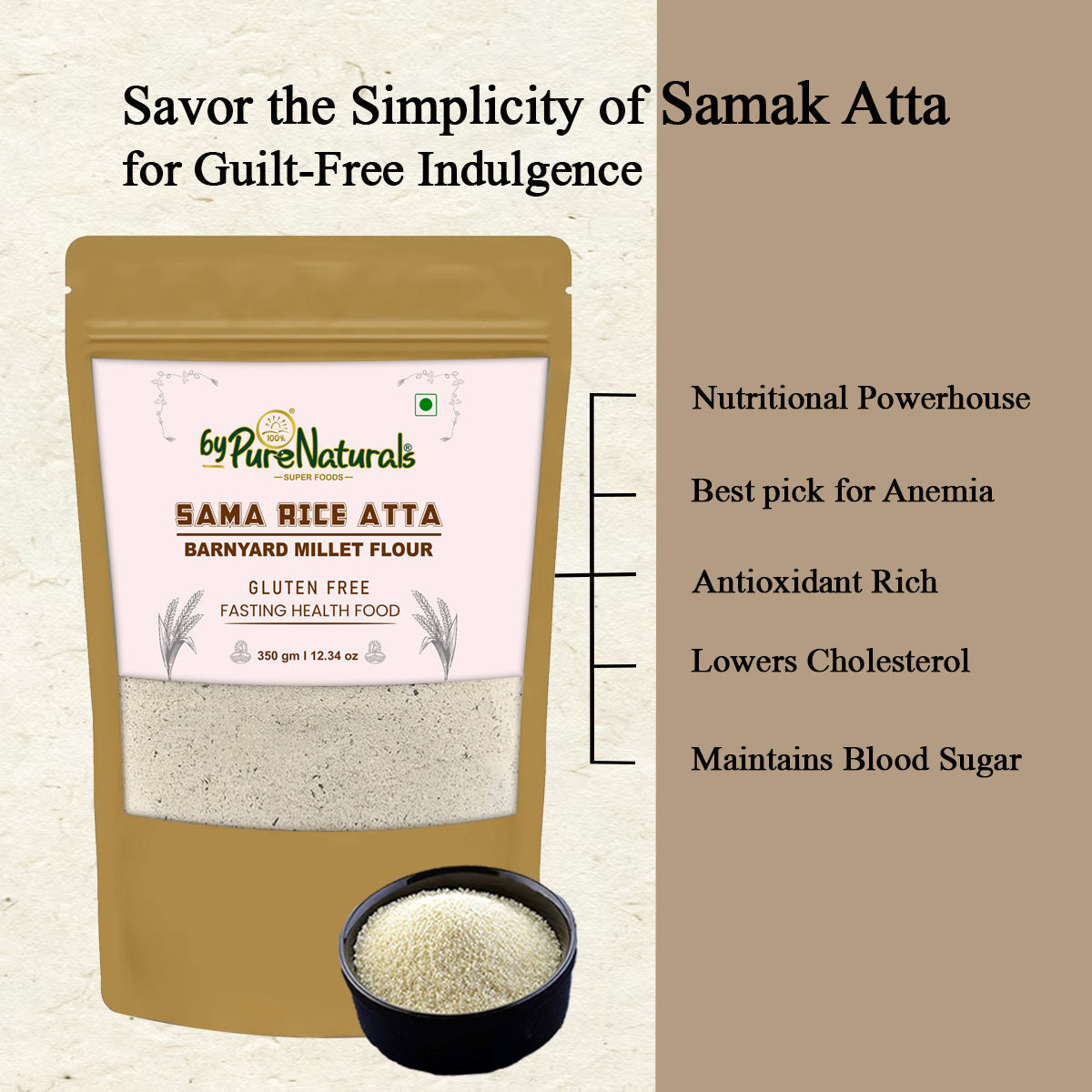 byPureNaturals Sama Rice Atta (Barnyard Millet Flour)