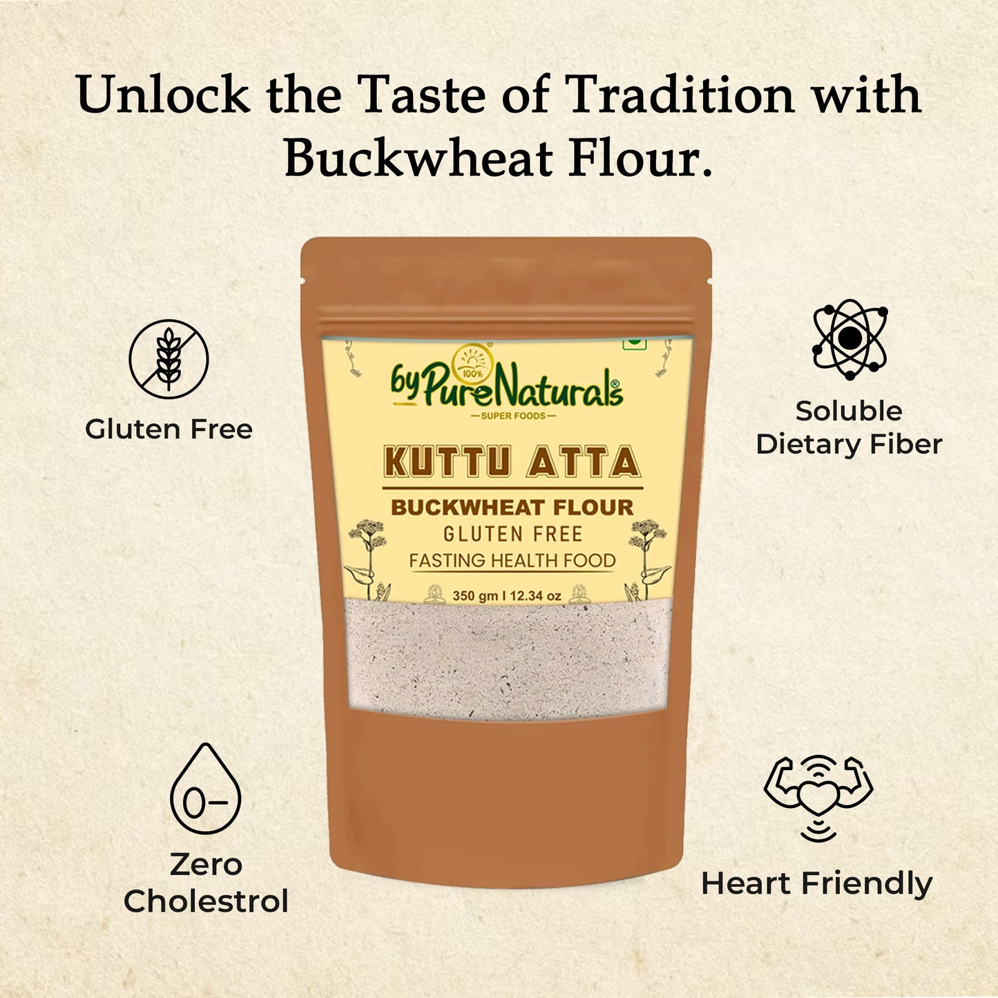 byPureNaturals Kuttu Vrat Atta (Buckwheat Flour)