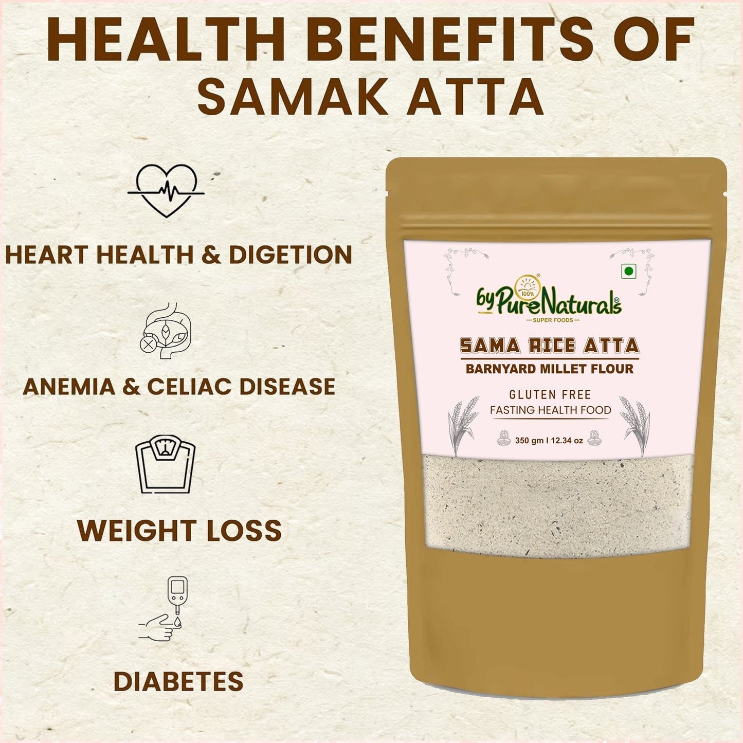 byPureNaturals Sama Rice Atta (Barnyard Millet Flour)