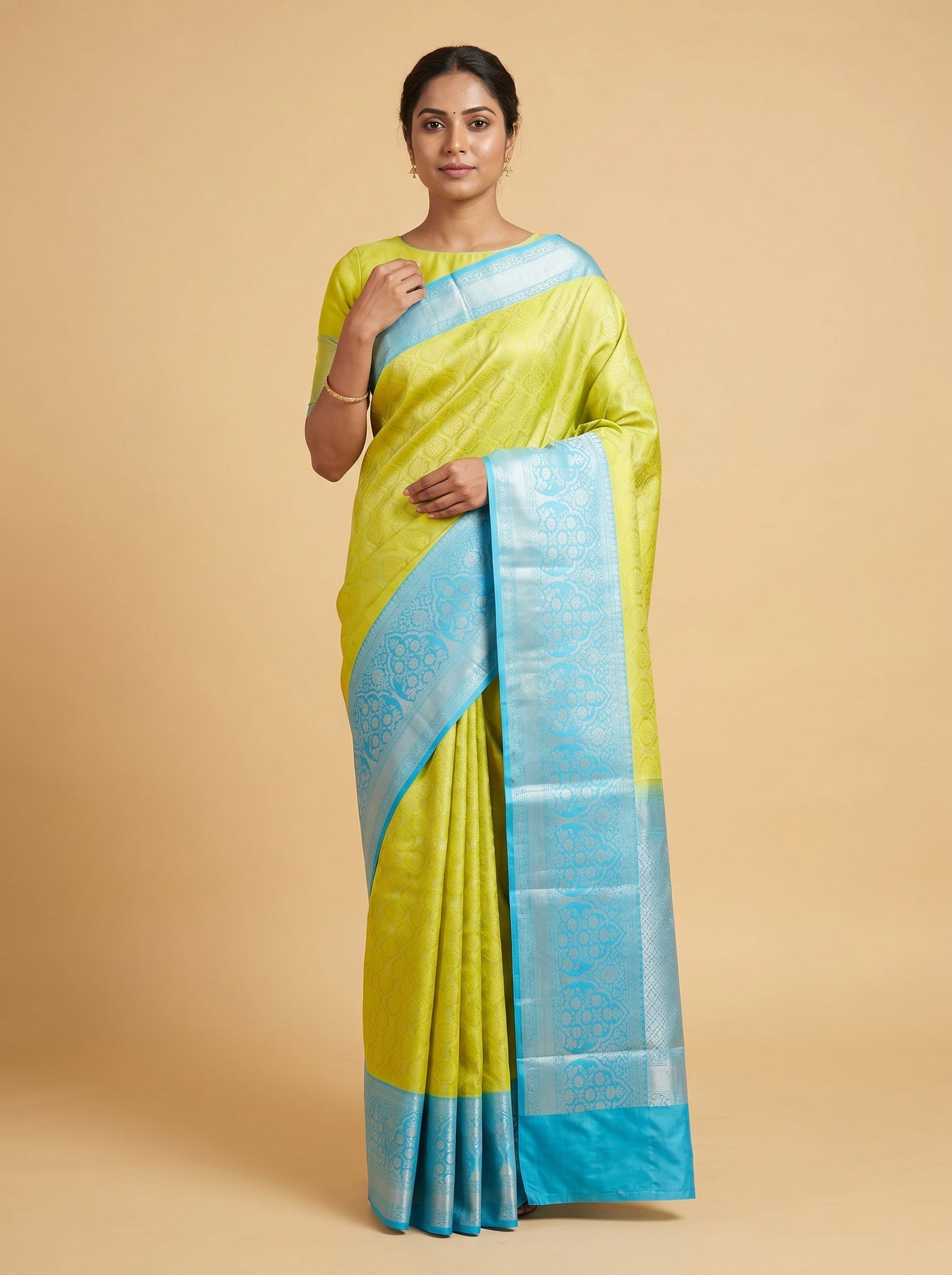 Lemon Yellow Fresh Handloom Saree