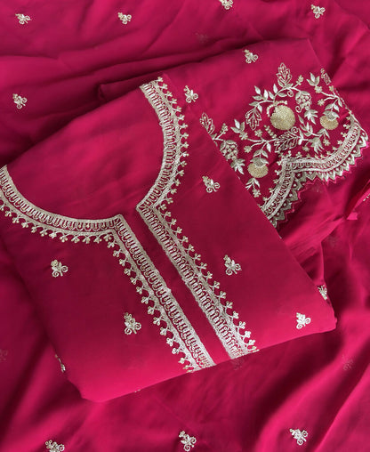 KC Bollywood Style Dark Pink Georgette Suit For Women