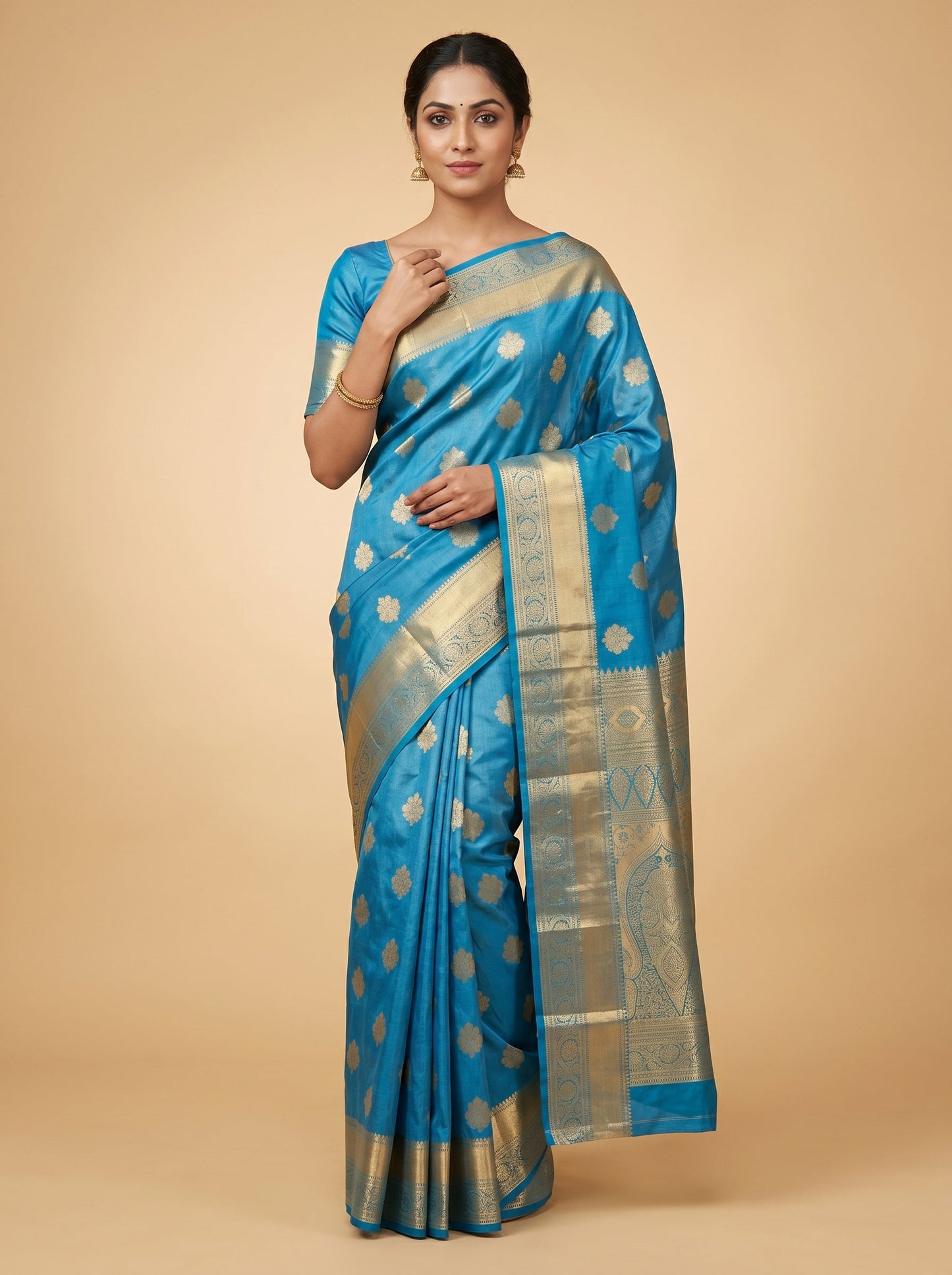 Light Blue Airy Tone Handloom Saree