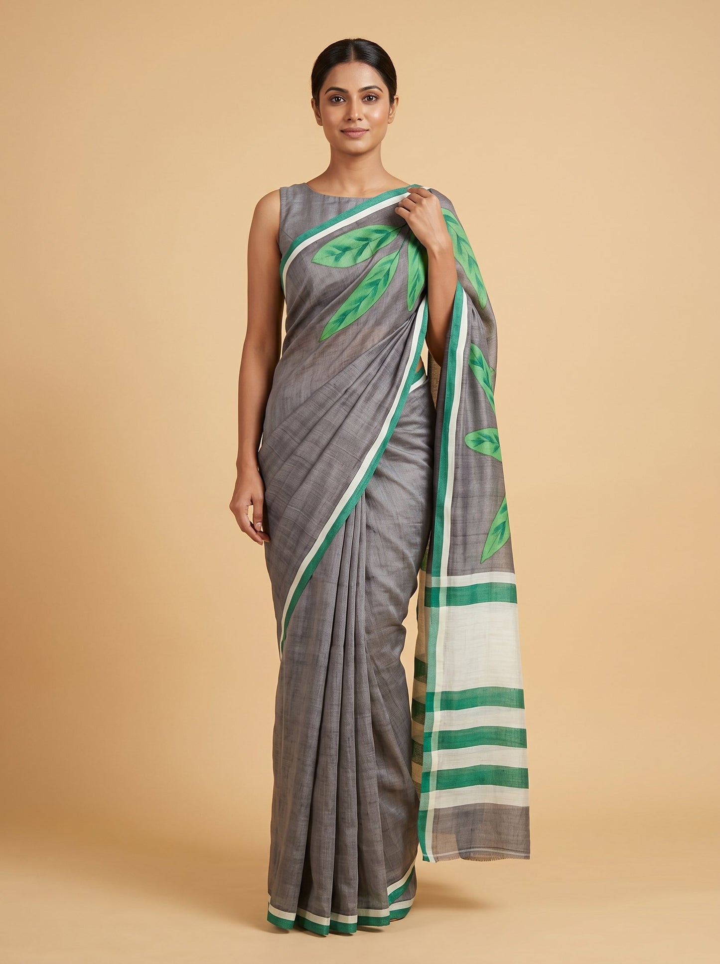 Light Brown Earthy Tone Handloom Saree