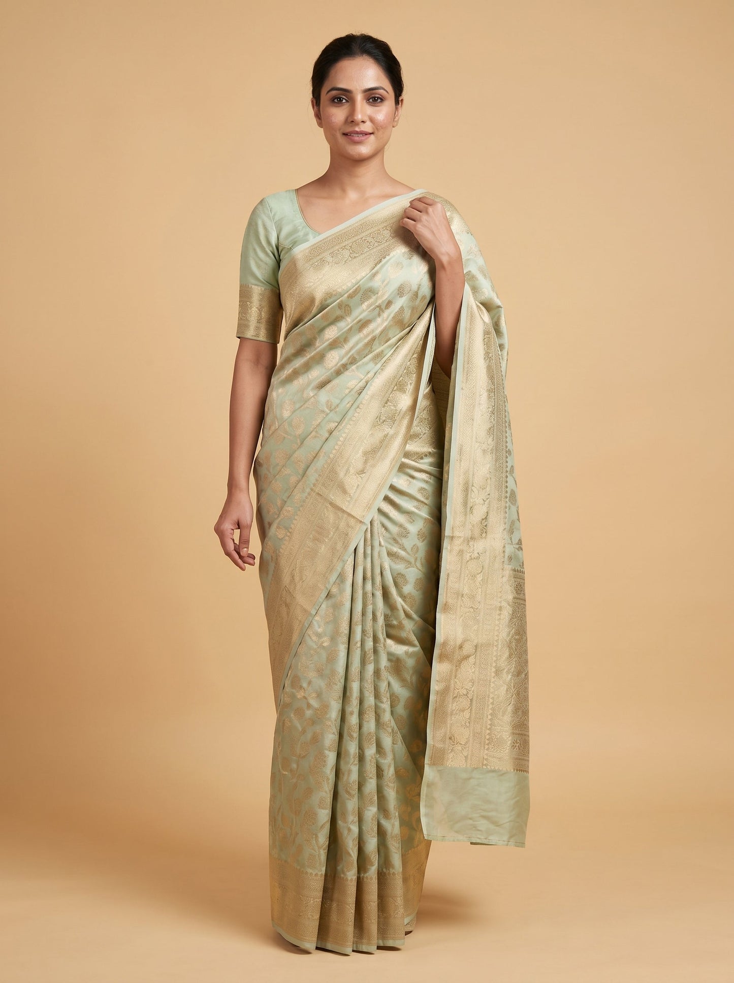 Light Green Breezeflow Handloom Saree