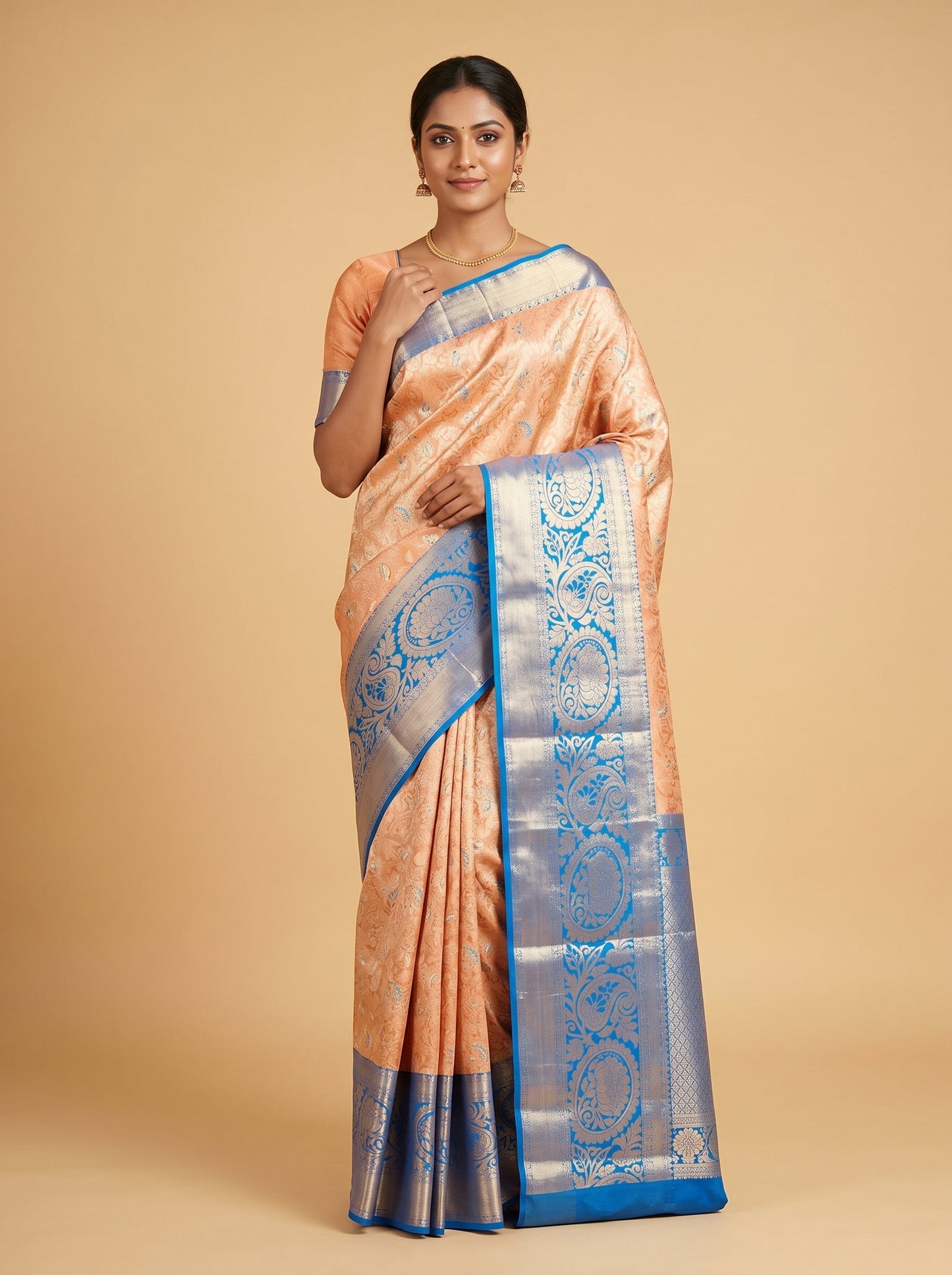 Light Orange Fresh Handloom Saree