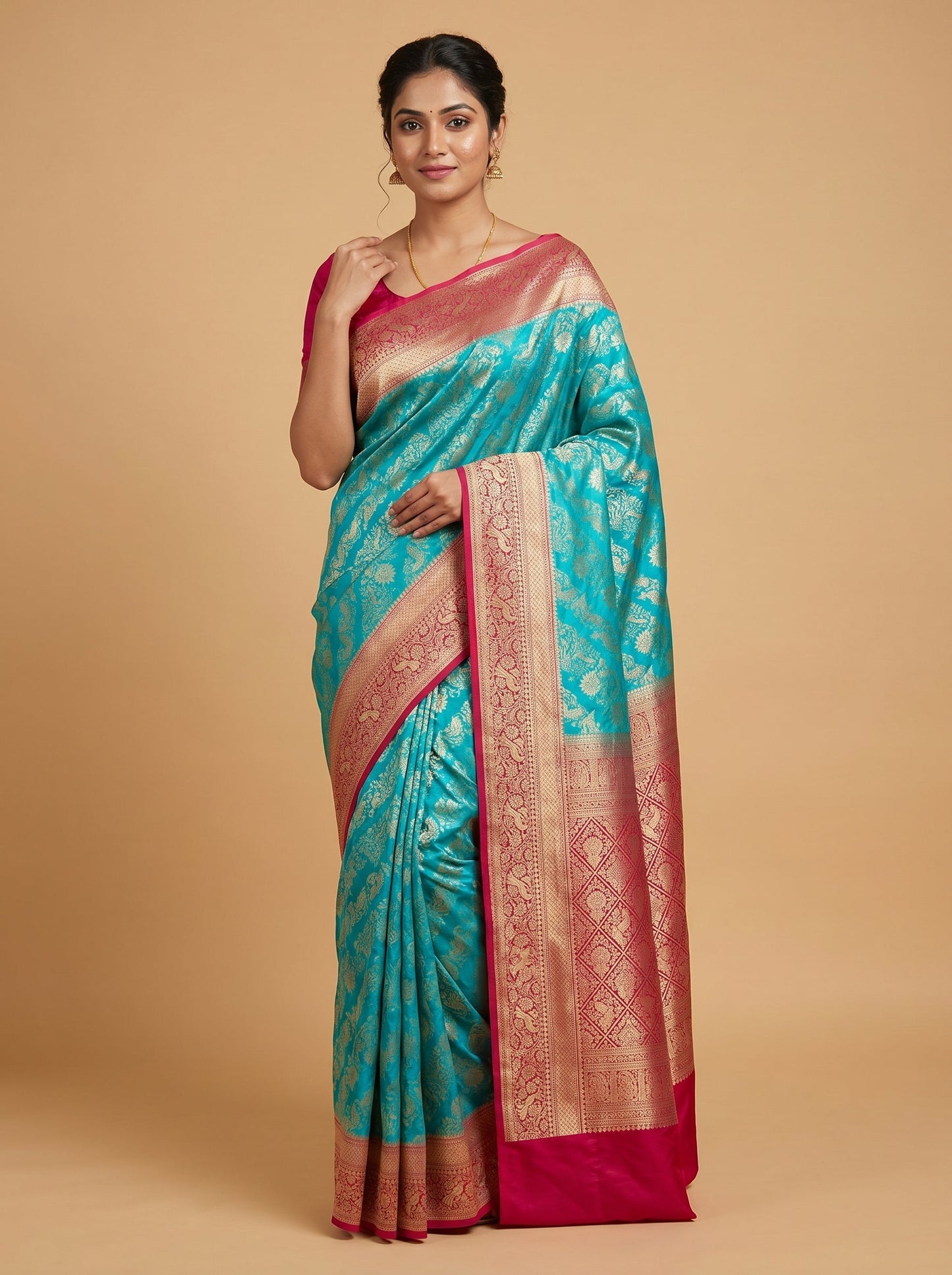 Light Peacock Blue Soft Handloom Saree