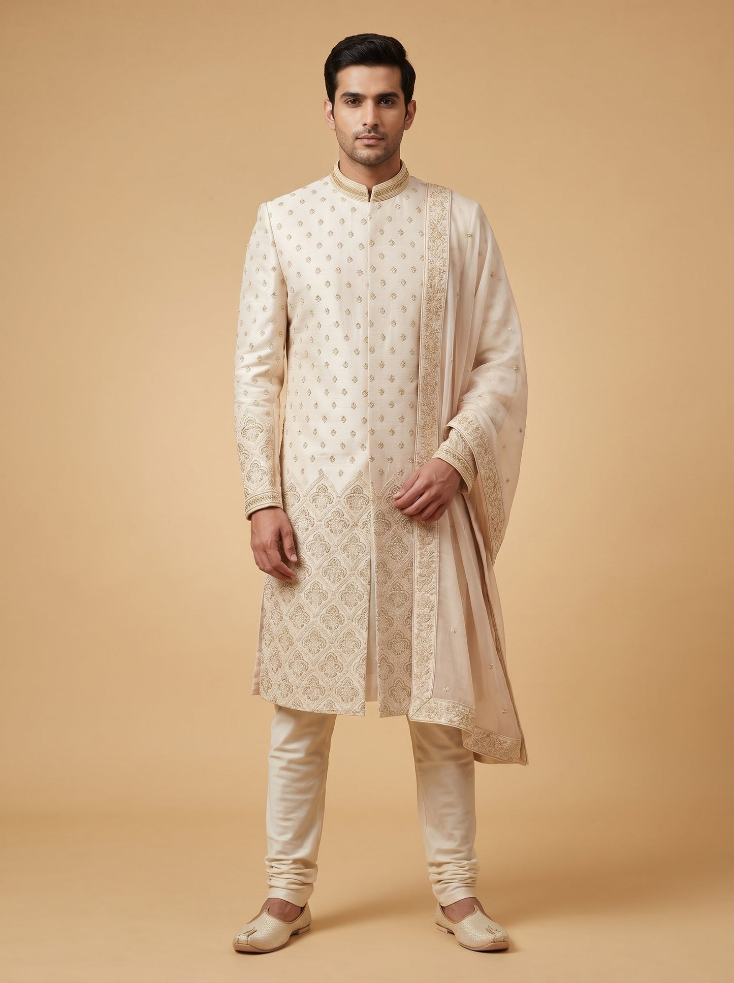 Light Pink Embroidered Sherwani