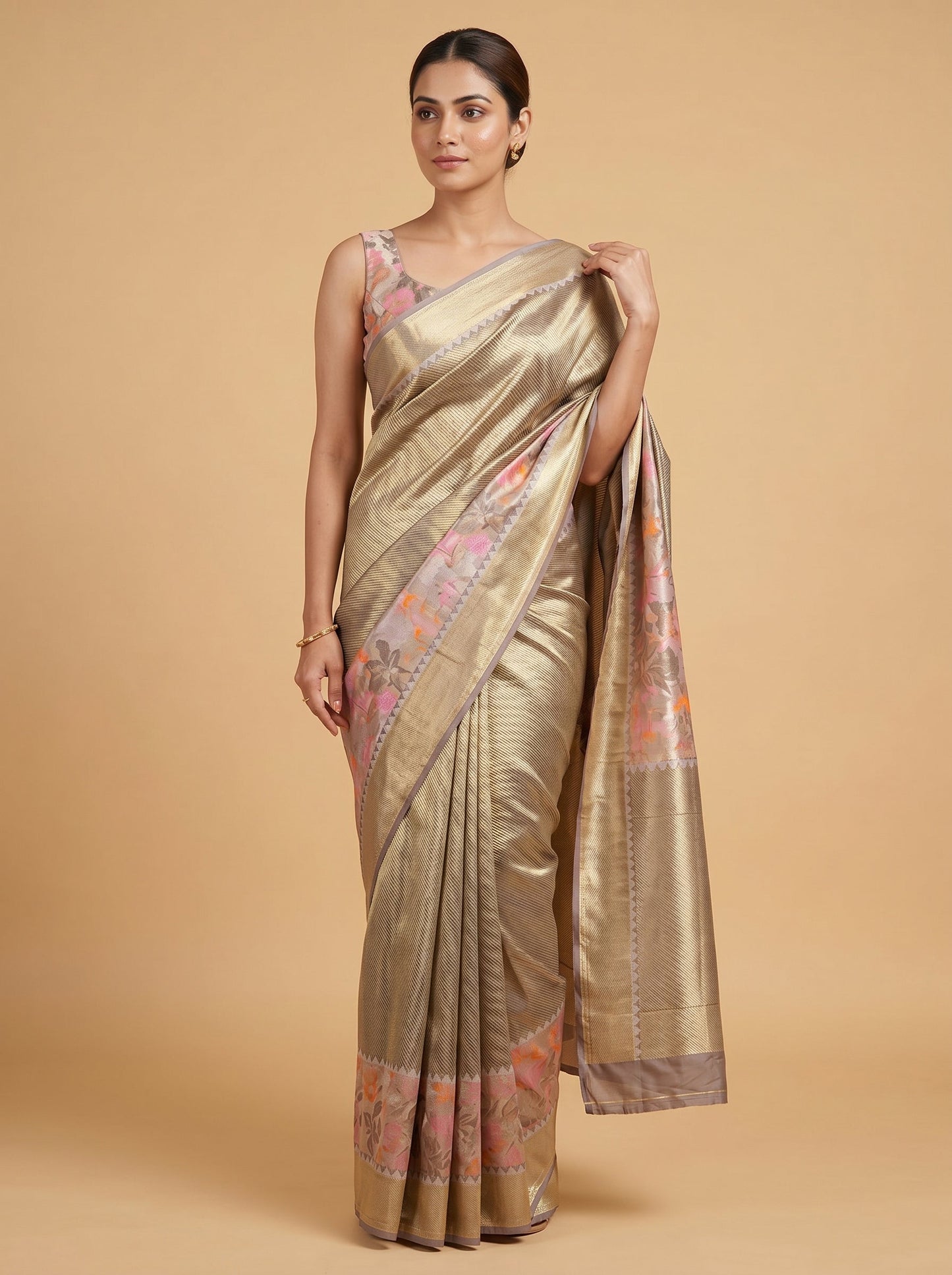 Light Pink Gentle Drape Handloom Saree