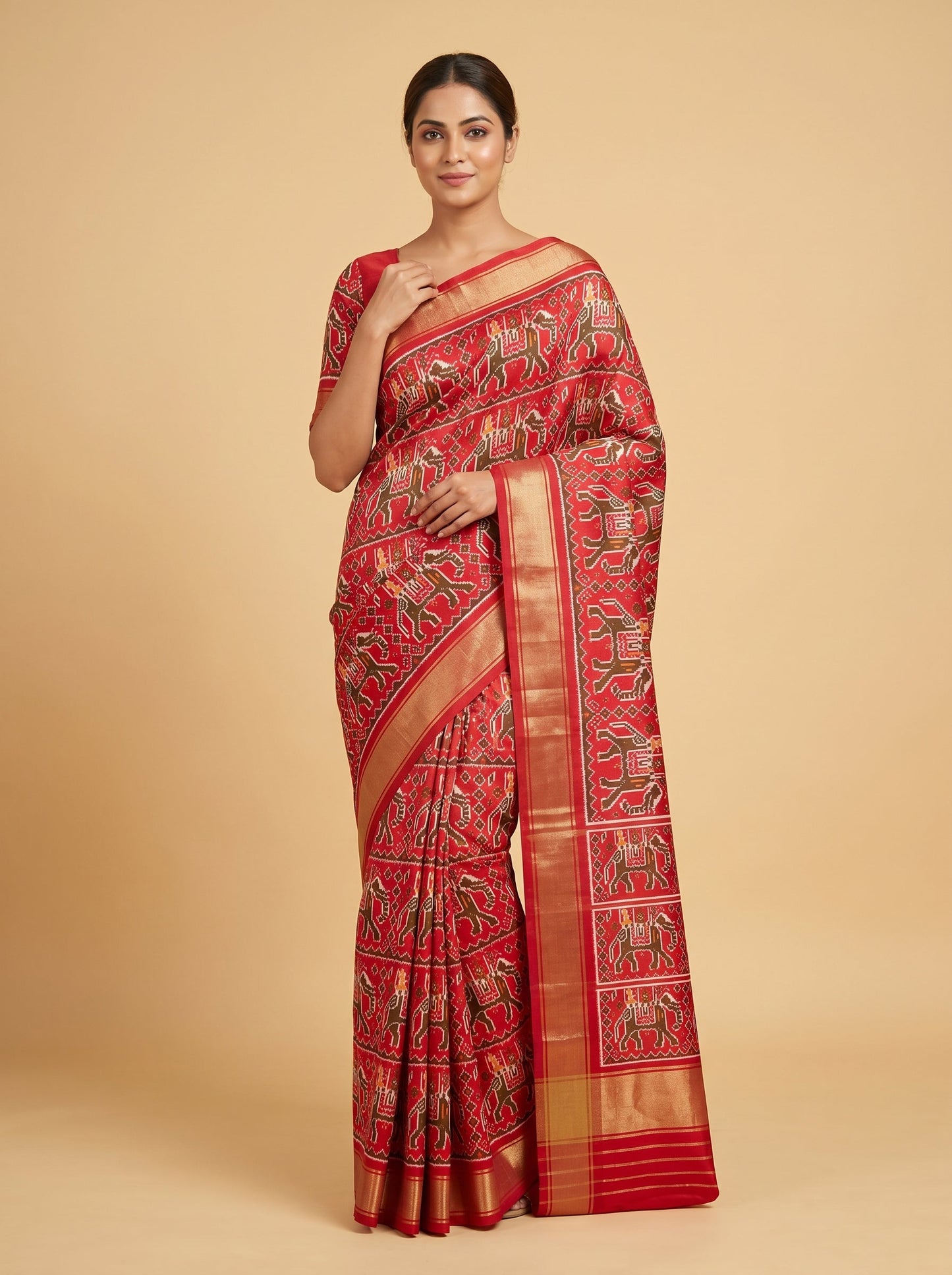 Light Red Soft Hue Handloom Saree