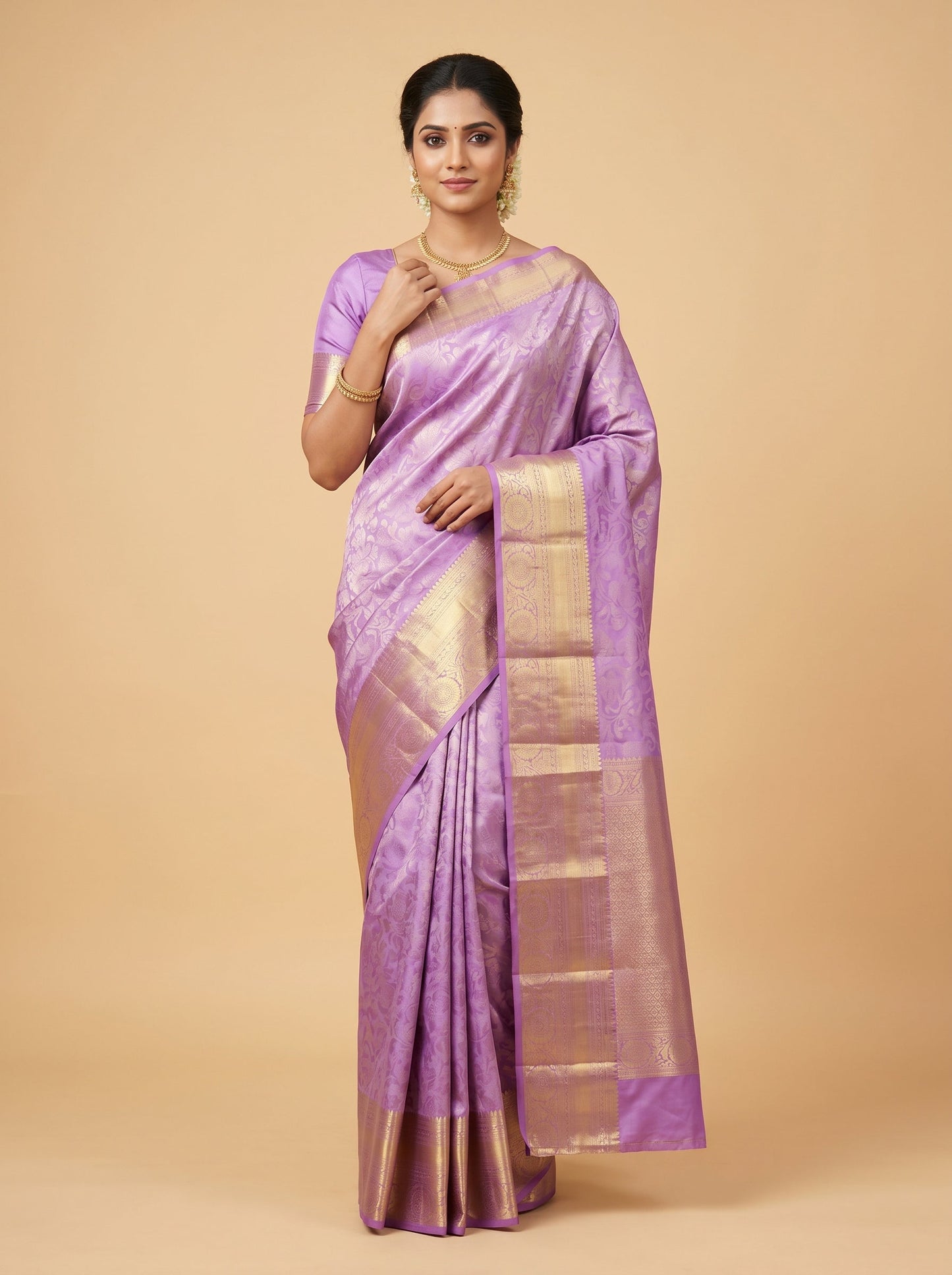Lilac Pastel Handloom Saree