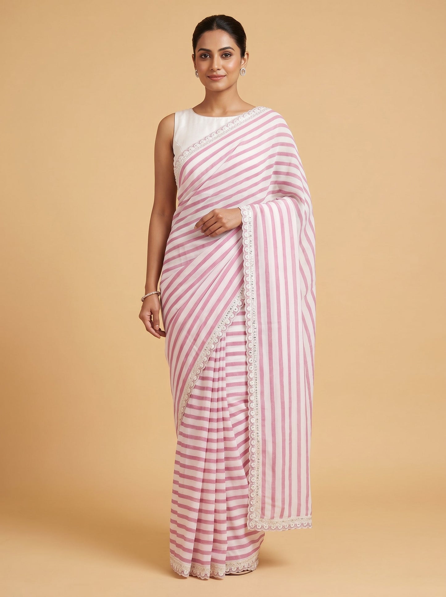 Lilac Soft Bloom Embroidered Saree