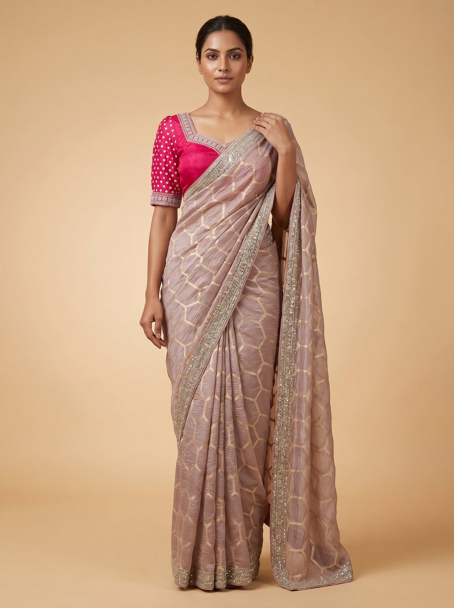Lilac Soft Haze Embroidered Saree