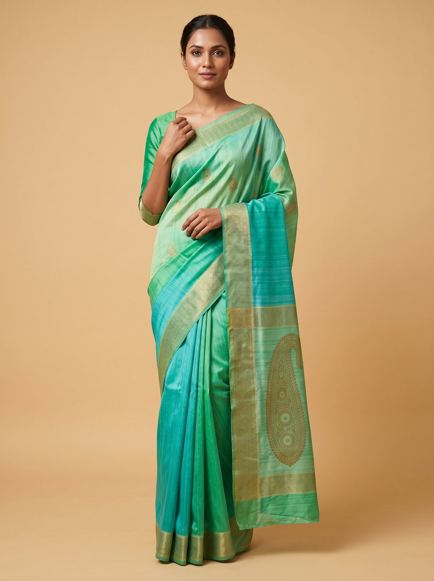 Lime Green Handloom Saree