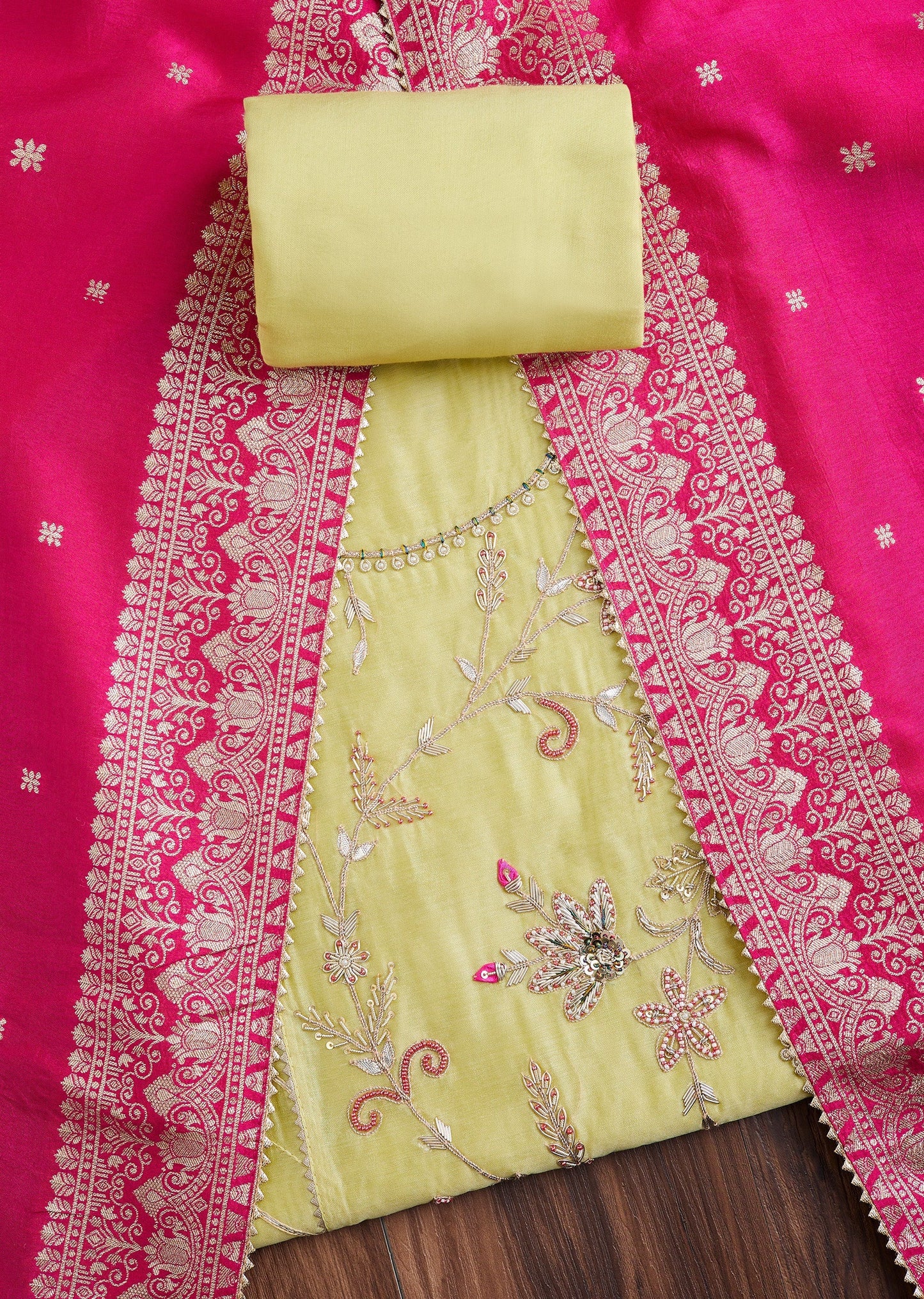 Lime Green Tissue Suit Set