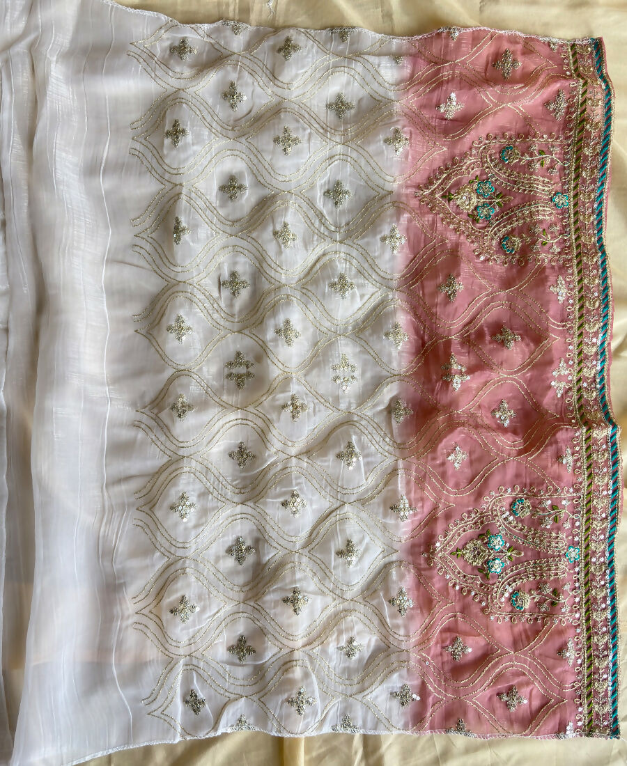 KC Designer Pink Ombre Straight Suit For Women With Hand Embroidery