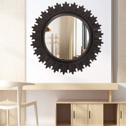 EFINITO Sunburst Wall Mirror, Decorative Framed Mirror for Bathroom, Bedroom, Living Room & Vanity (17 Inch)