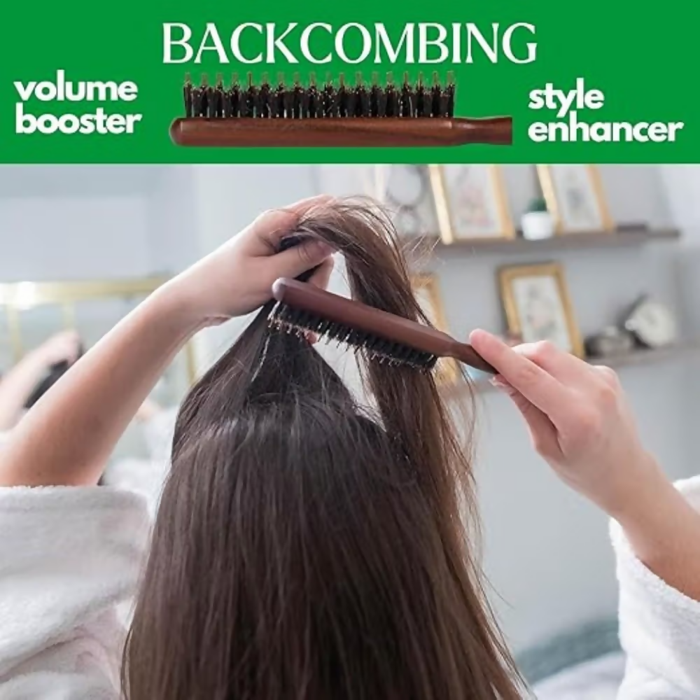 Bronson Professional Back Combing Teasing Brush and Hair Finishing Brush