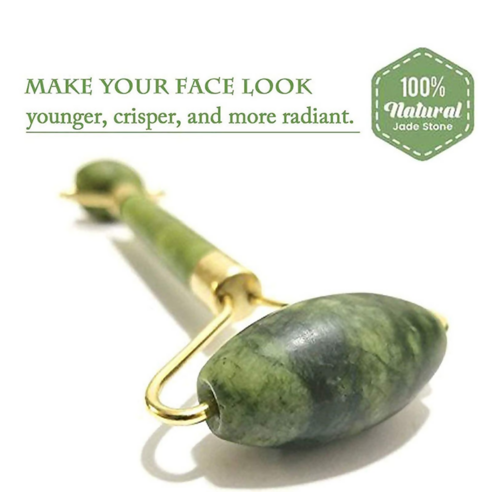 Bronson Professional Jade Roller & Gua Sha Face Neck Dual Head Massage Kit