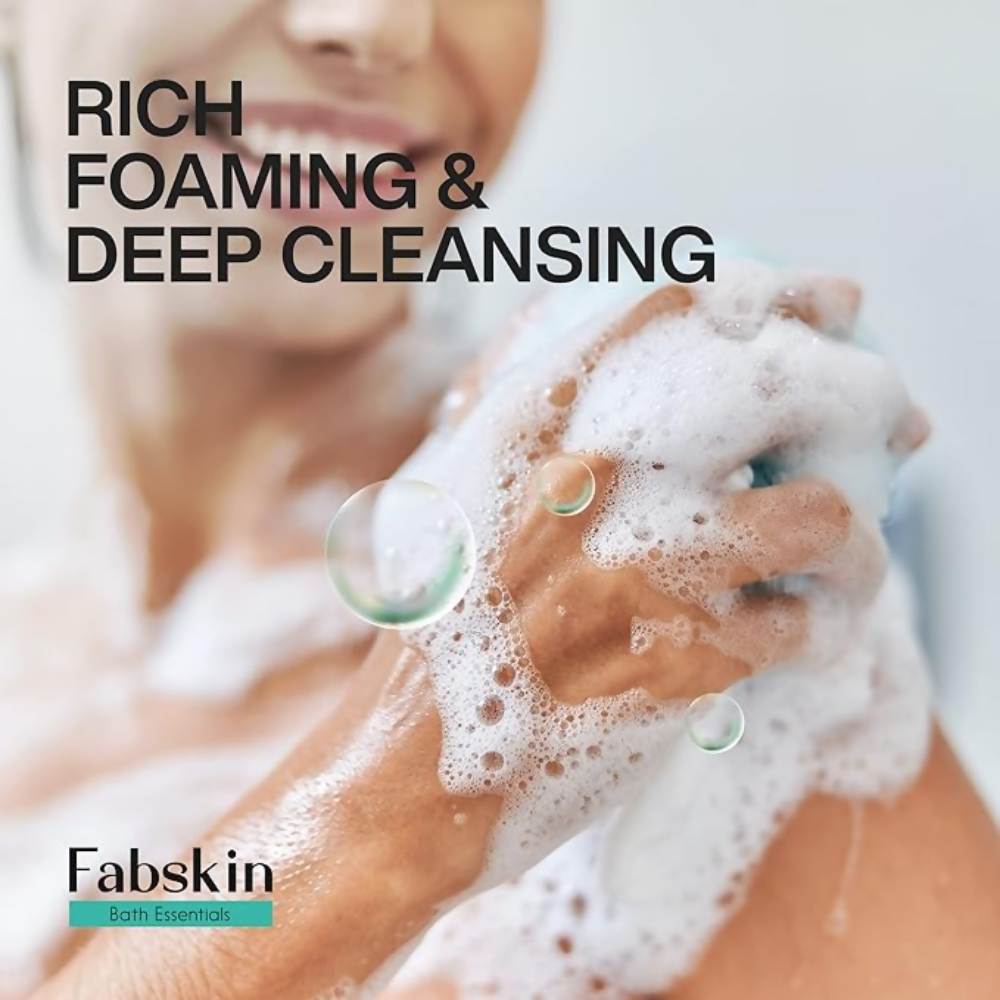 Fabskin Luxury Bathing Round Loofah - Aqua and Pink - 2 Pieces