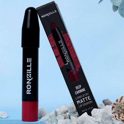 Ronzille Long Stay Matte Lip Crayon - Deep Carmine