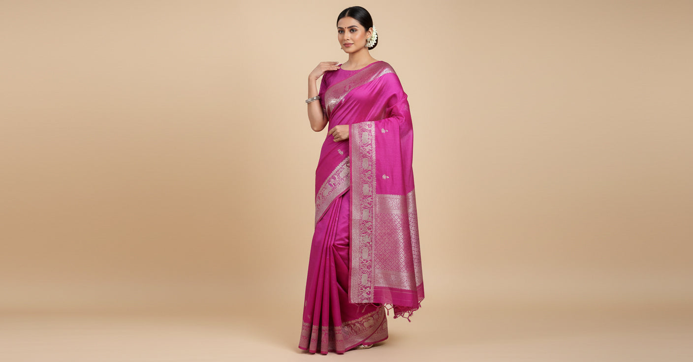 Magenta Impactful Handloom Saree