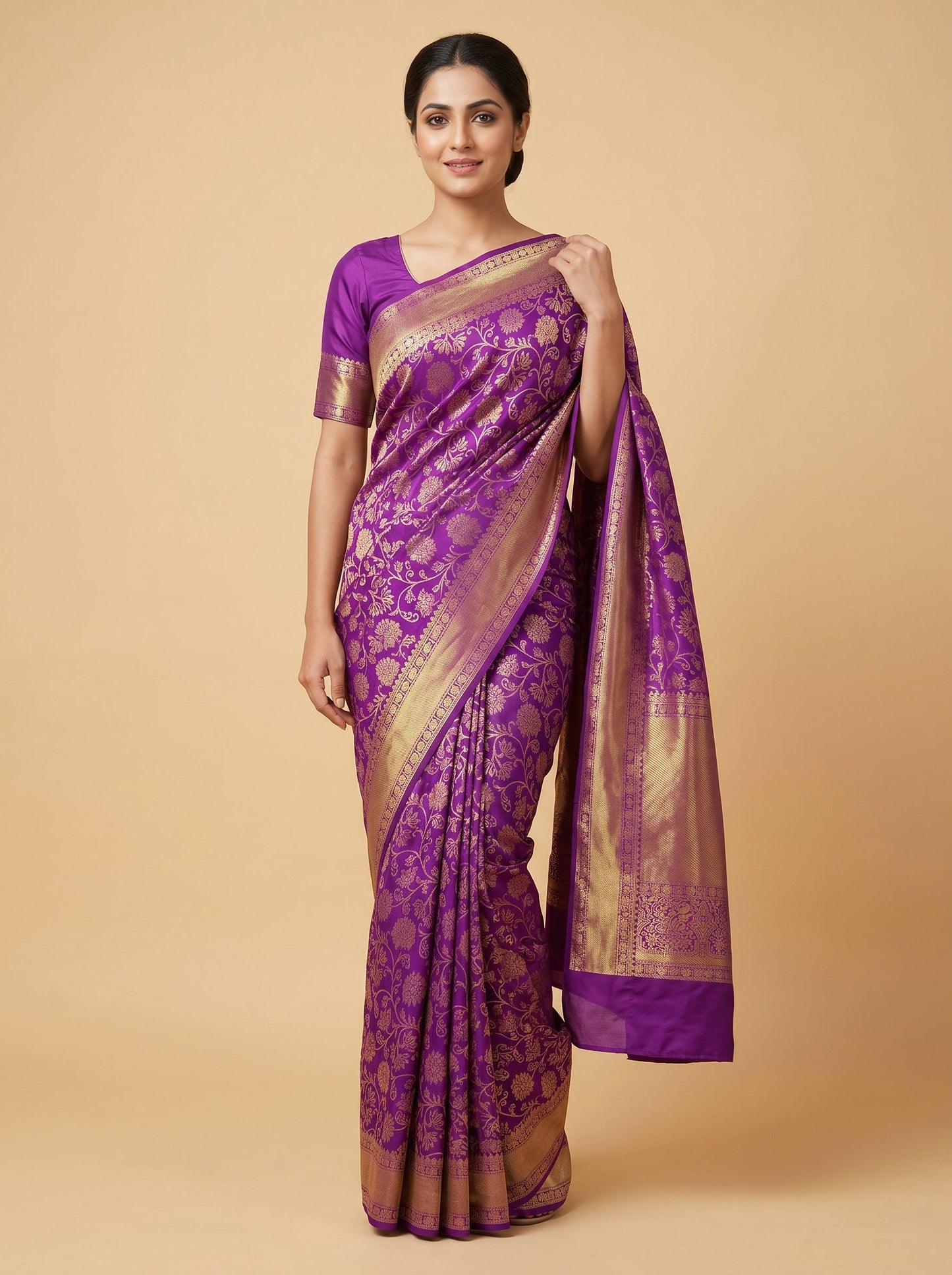Magenta Bold Loom Handloom Saree