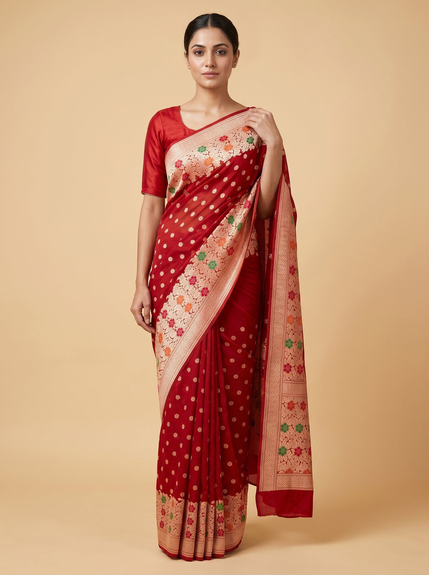 Mahogany Maroon Handloom Saree