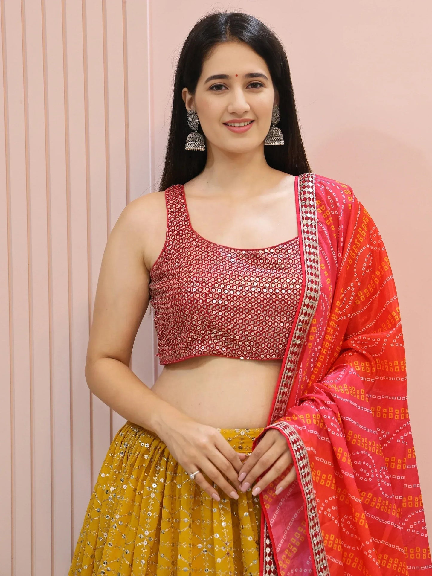 Tulsi Art Majestic Yellow Embroidered Traditional Lehenga Choli