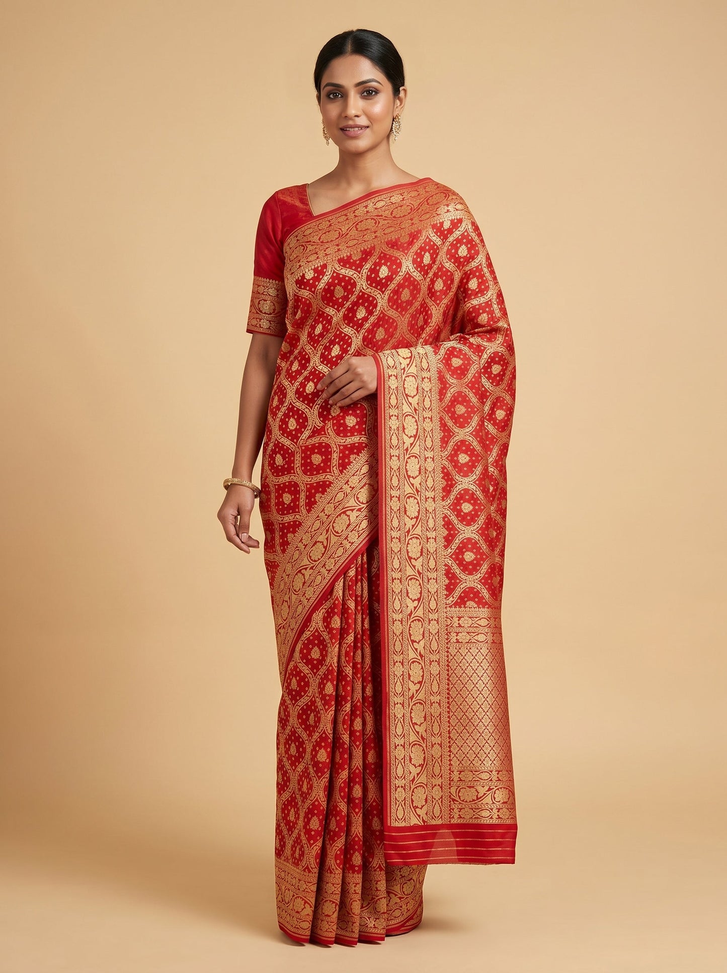Maroon Brocade Handloom Saree