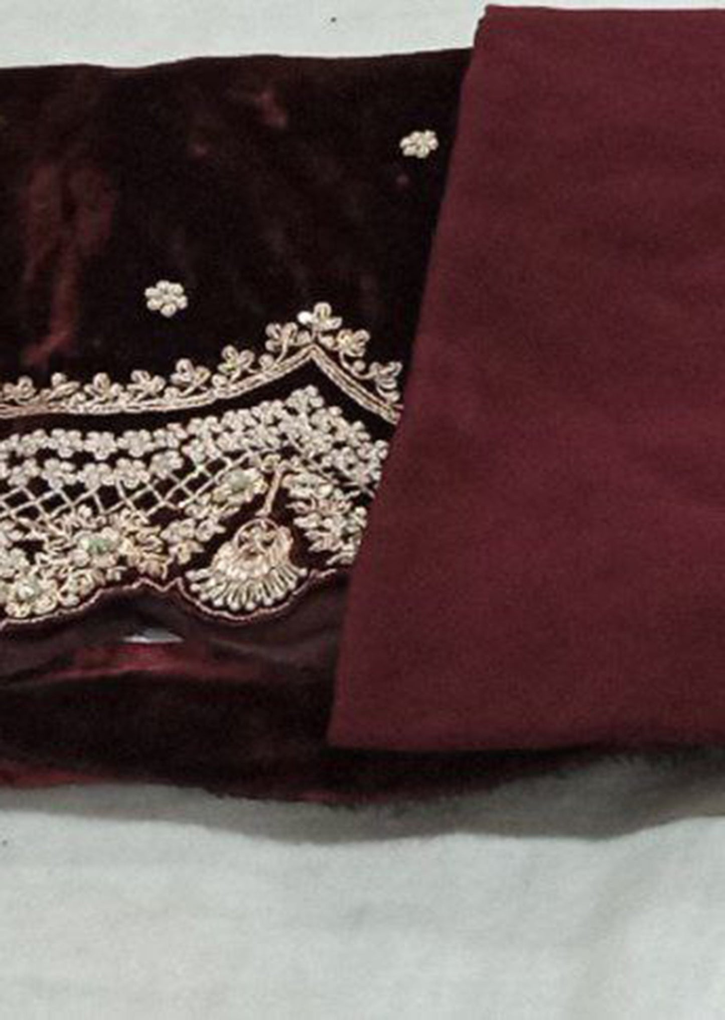Maroon Ember Charm Dress Material