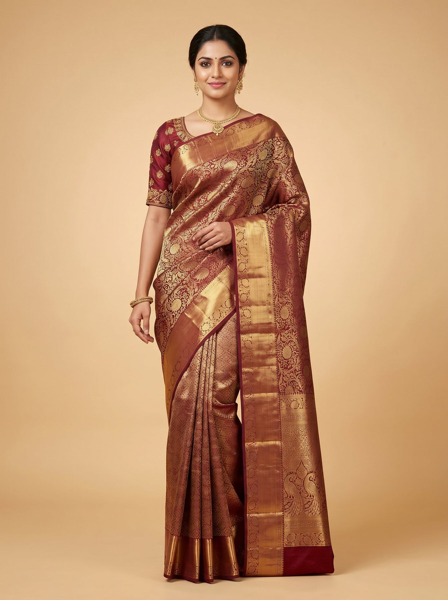 Maroon Rich Handloom Saree