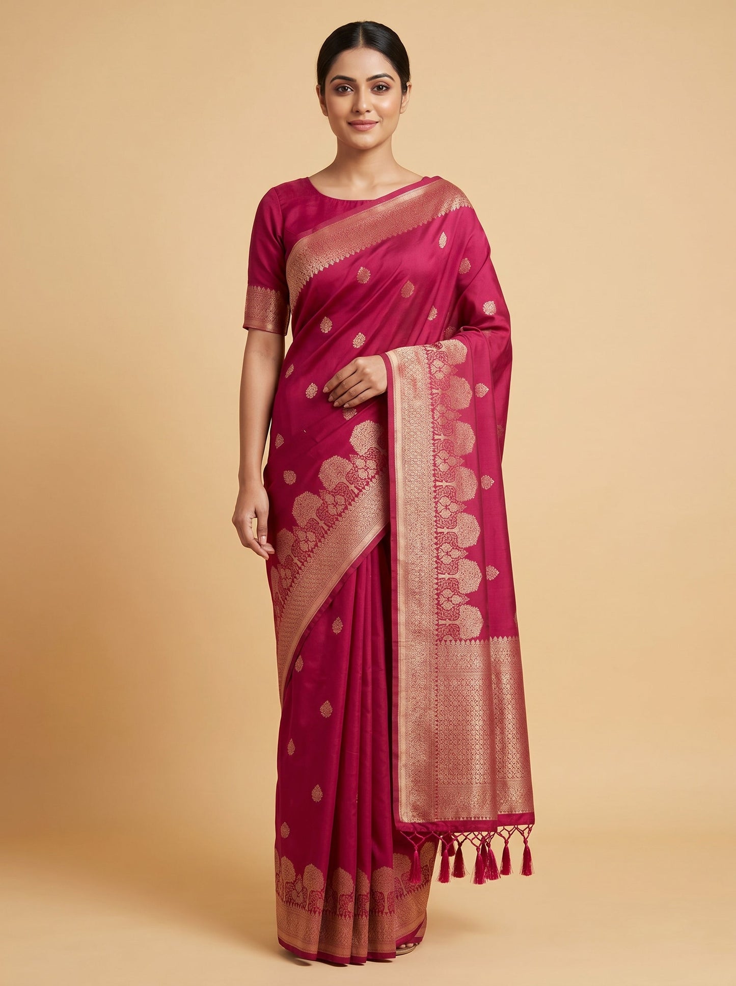 Maroon Rich Heritage Handloom Saree
