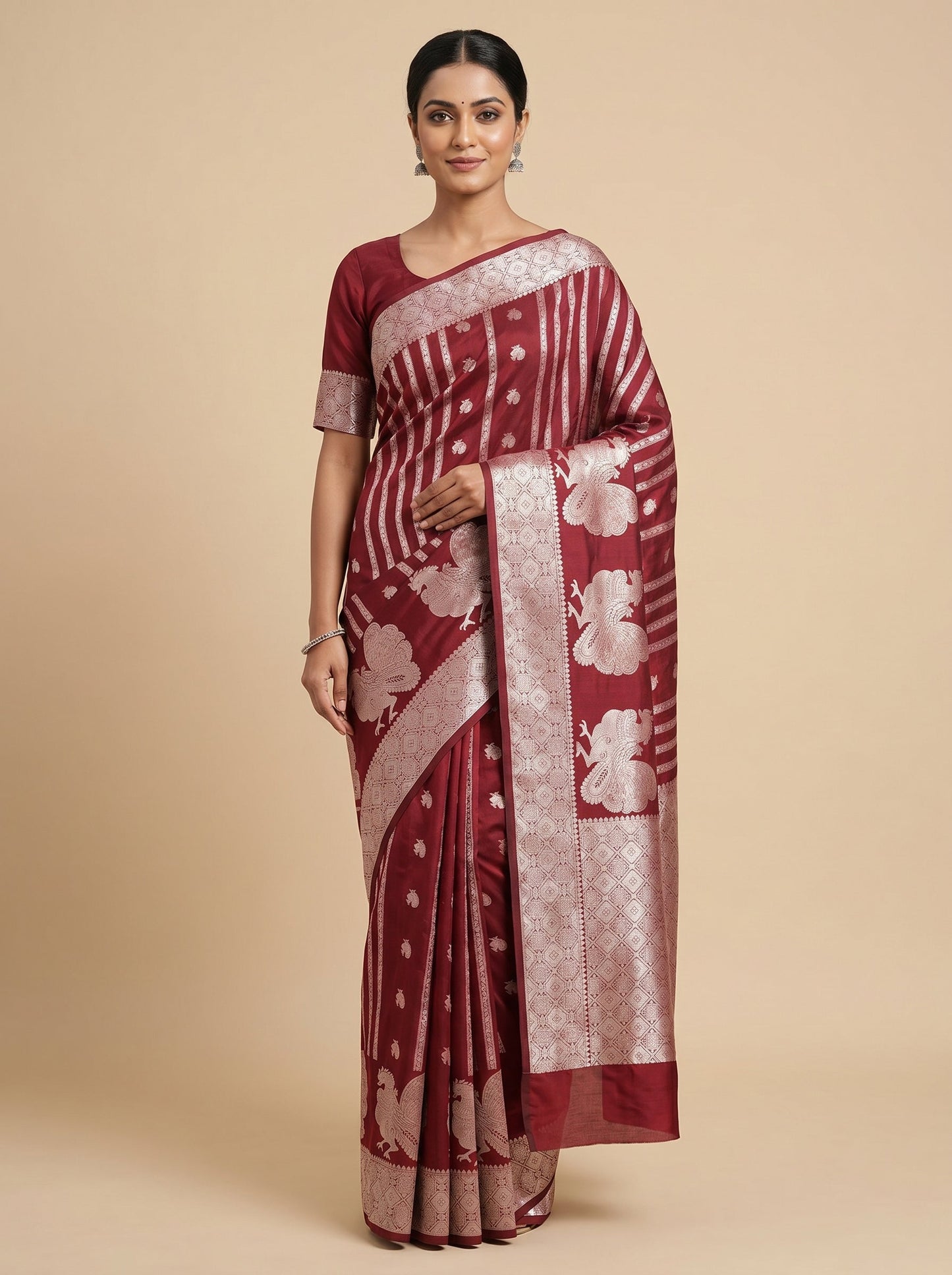 Maroon Royal Depth Handloom Saree