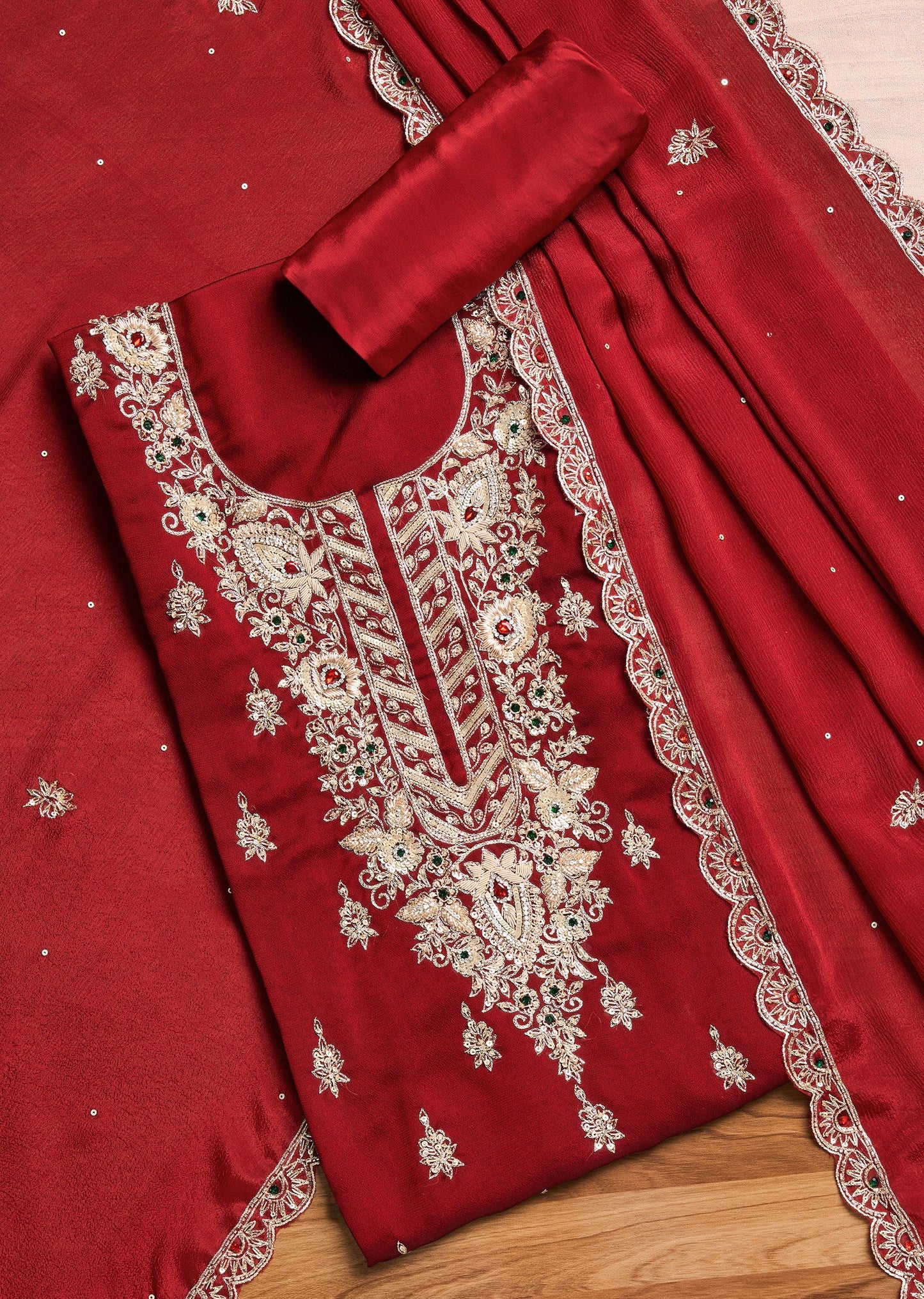 Maroon Satin Suit