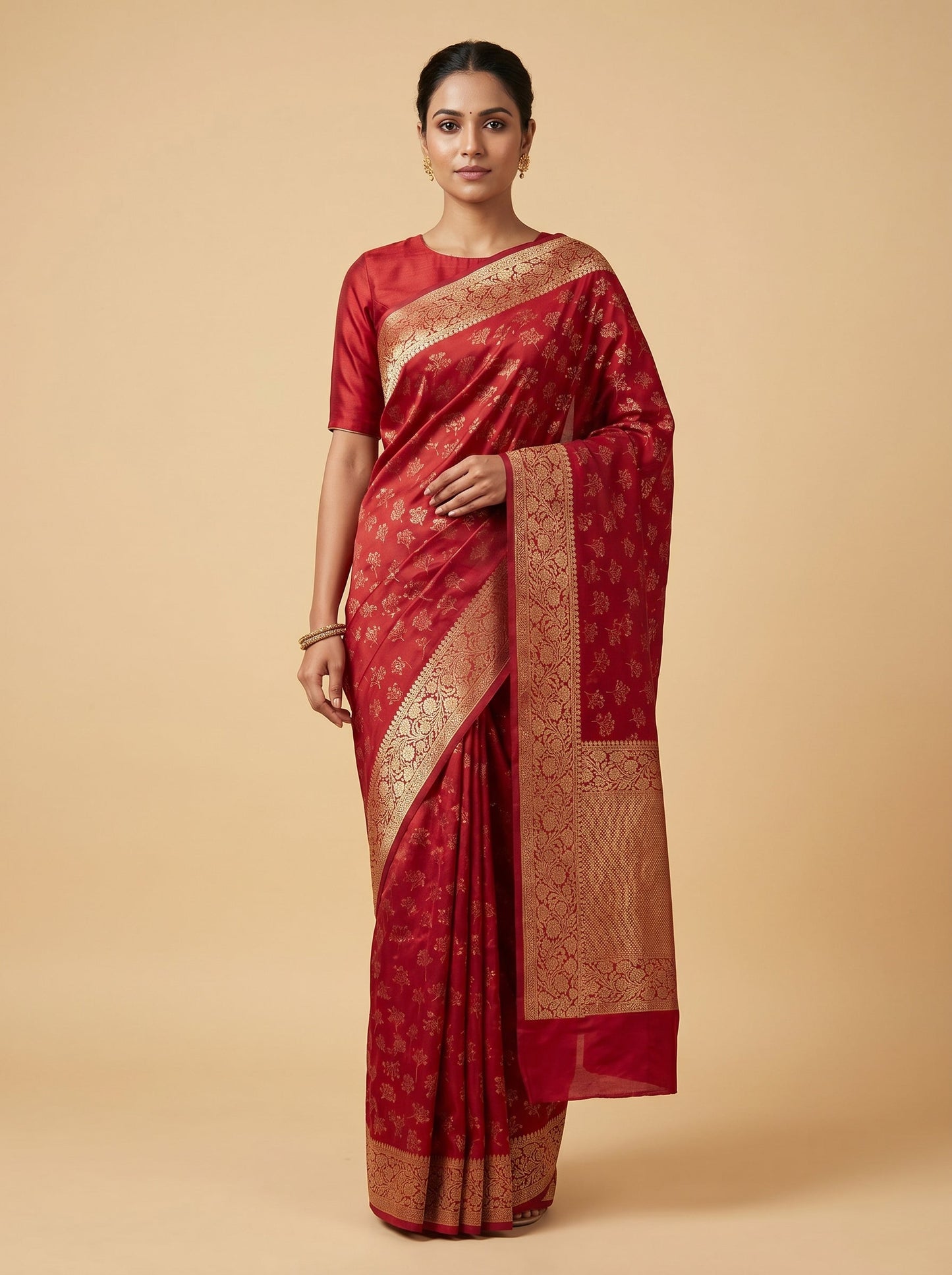 Maroon Vintage Charm Handloom Saree