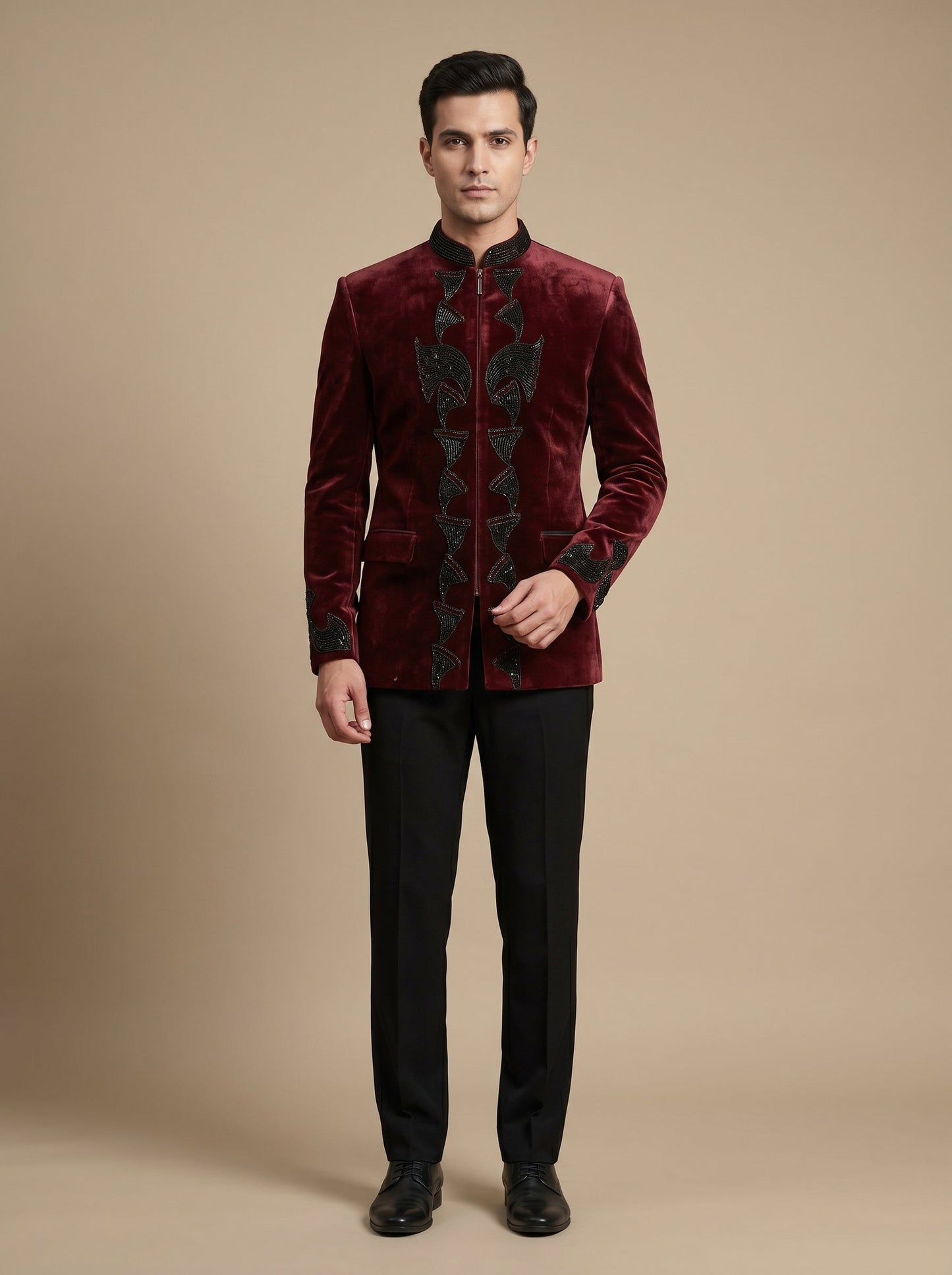 Maroon Wedding Jodhpuri Suit