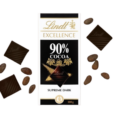 Lindt Excellence 90% Cocoa Dark Supreme Noir Chocolate Bar