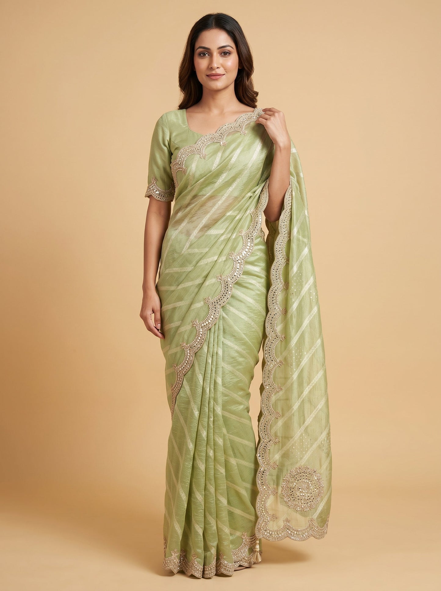 Mehendi Green Royal Heritage Saree