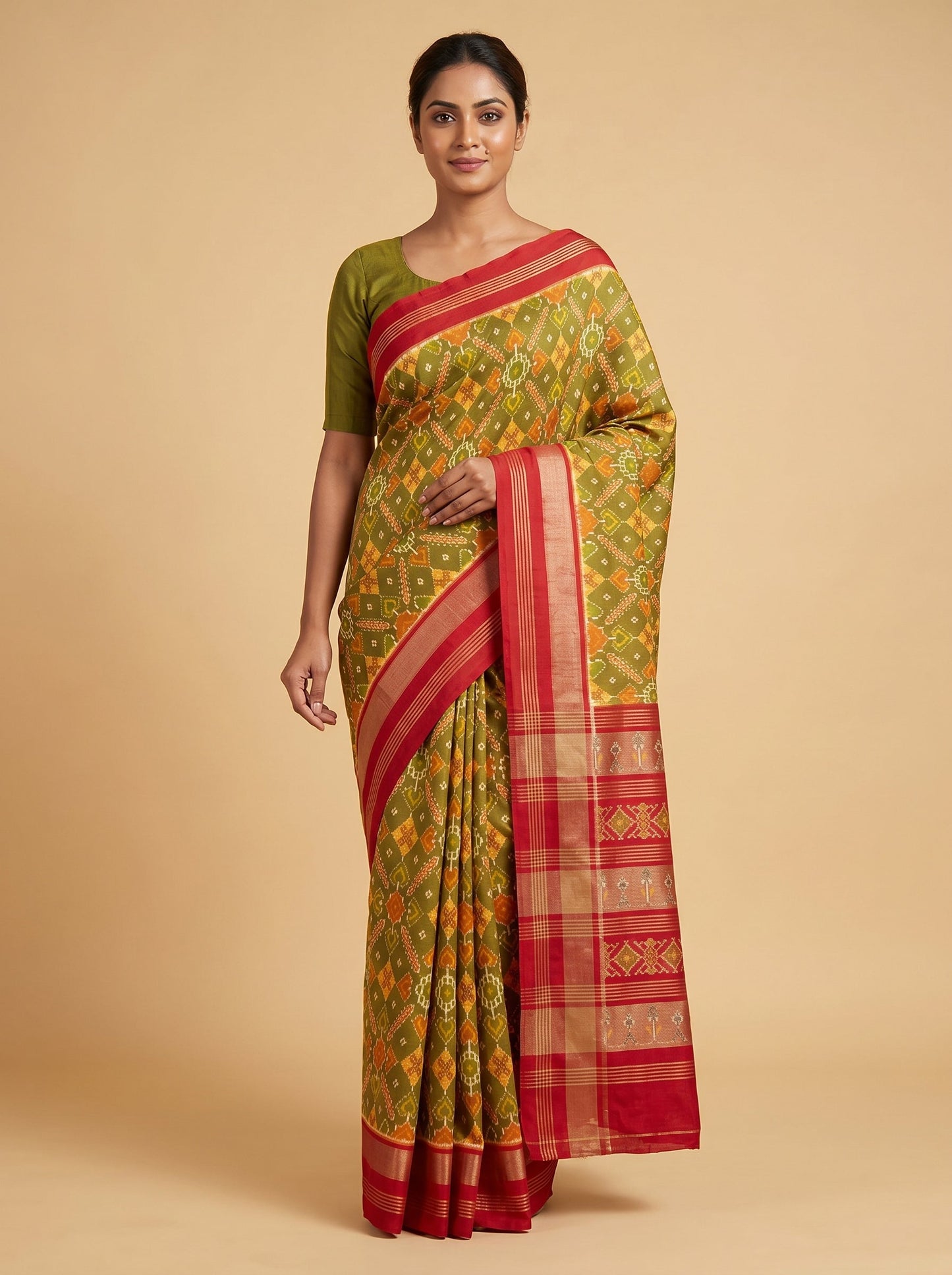 Mehendi Natural Loom Handloom Saree