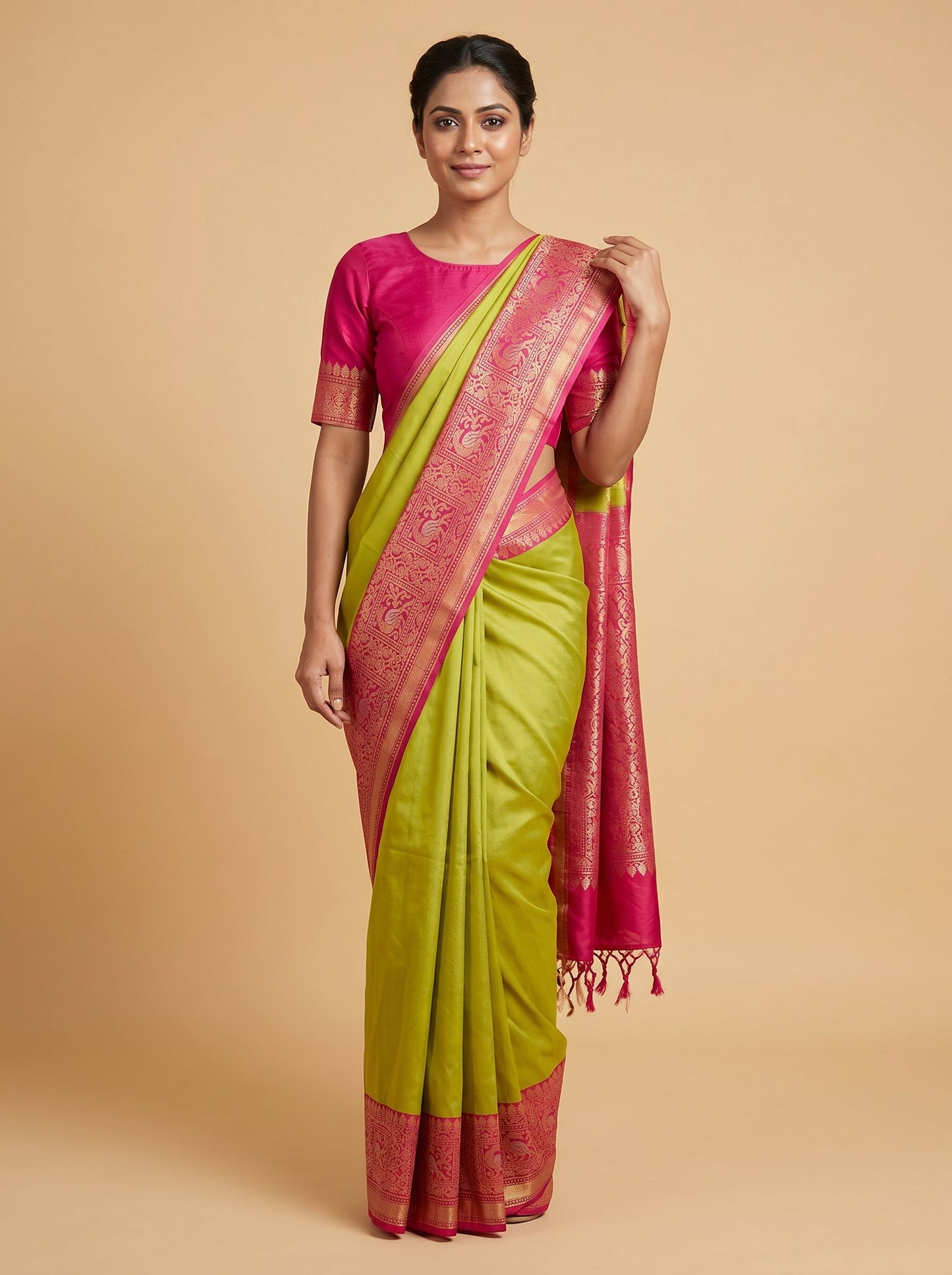 Mehendi Rooted Elegance Handloom Saree